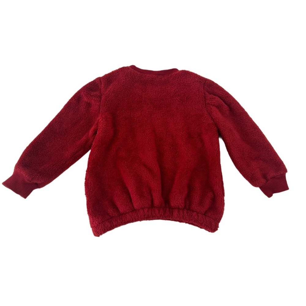 Jessica Simpson Red Plush Fuzzy Fleece Kids Sweater | Girls 3T - Picture 2 of 4